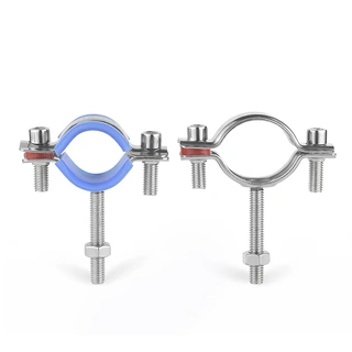SS 304 Clamped Stanchion, OD 114–120 MM, Rubber Sleeve